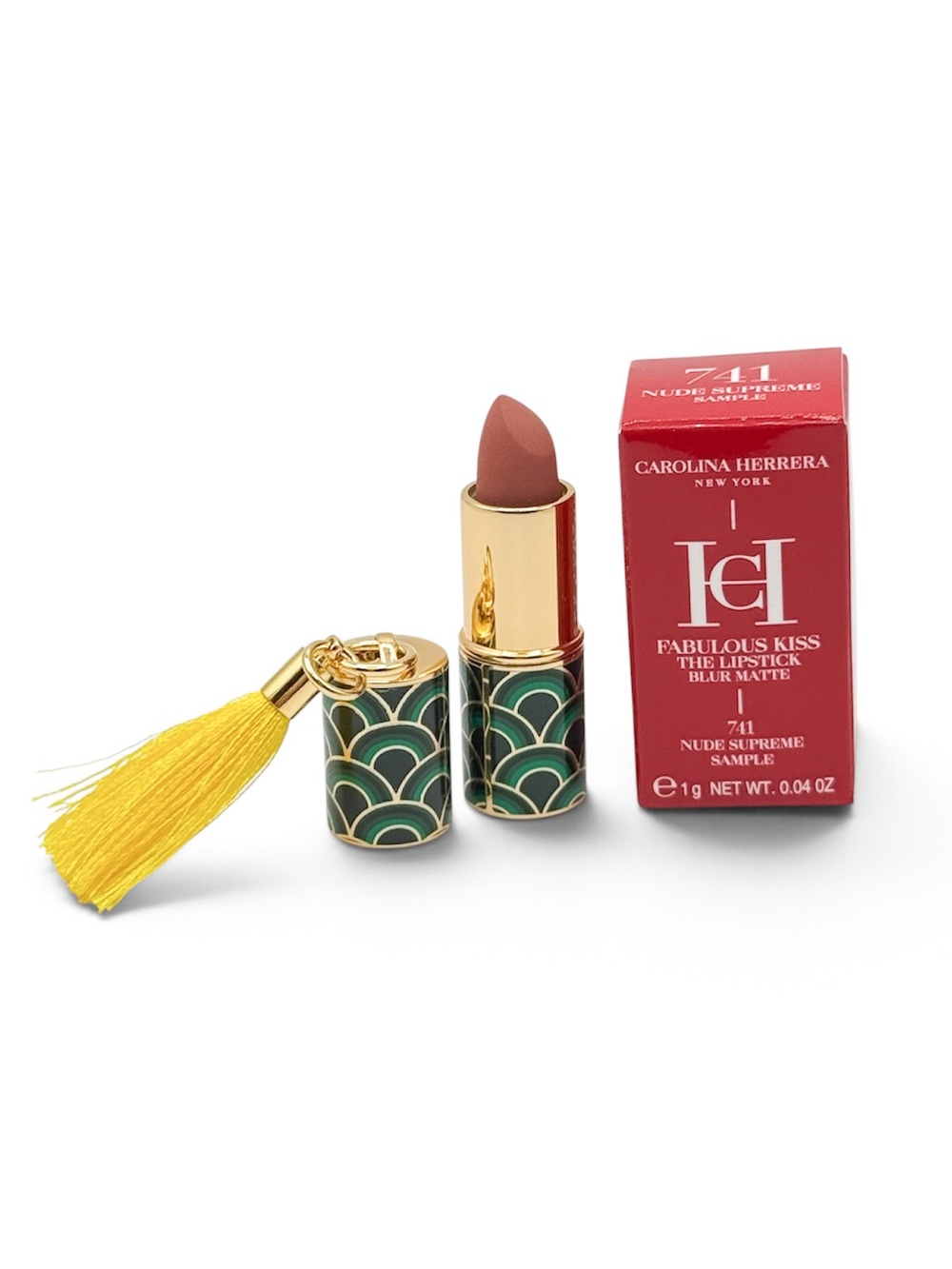 Carolina Herrera Fabulous Kiss Lipstick 741 Nude Supreme Mini 1g + Charm